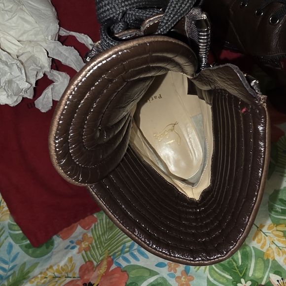 Christian Louboutin Women's Brown Leather Boots Size 42 11 - Picture 12 of 16